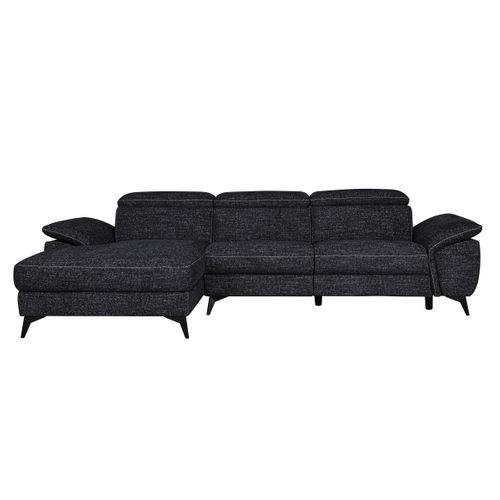 Canapé angle relax méridienn g NEWPORT III tissu noir