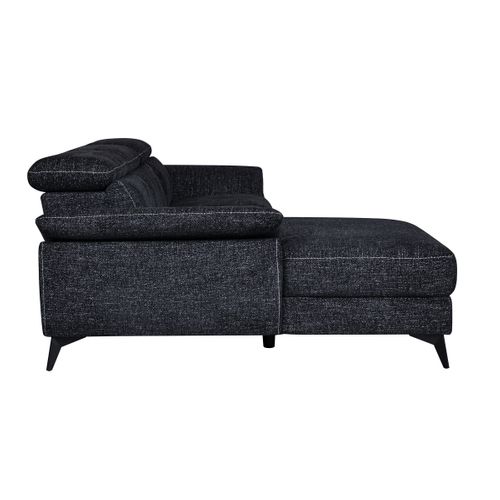 Canapé angle relax méridienn g NEWPORT III tissu noir