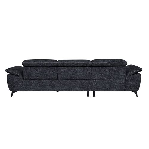 Canapé angle relax méridienn g NEWPORT III tissu noir