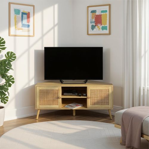 Meuble TV D'angle BEA imitation chêne