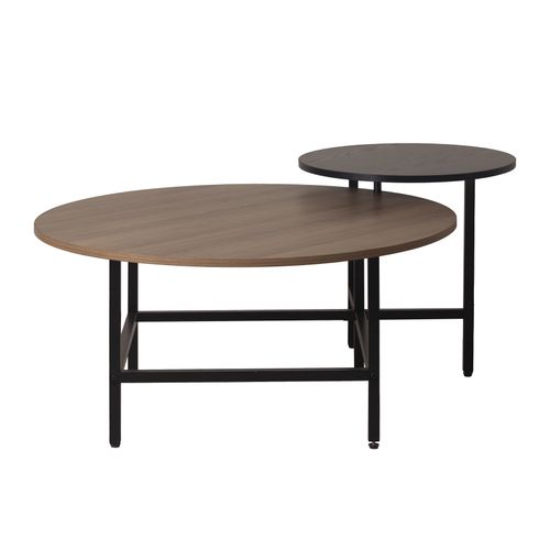 Table basse EDDY imitation noir et chêne