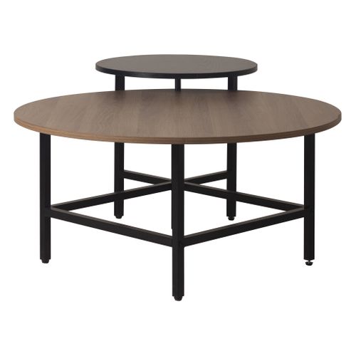 Table basse EDDY imitation noir et chêne