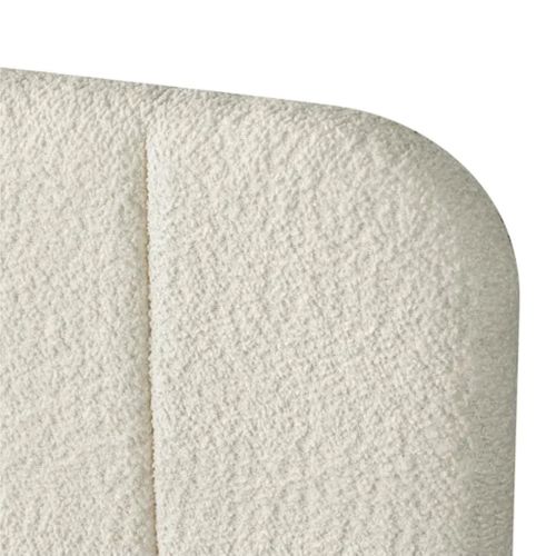 Lit coffre 160x200 cm en tissu bouclette blanc ANNA