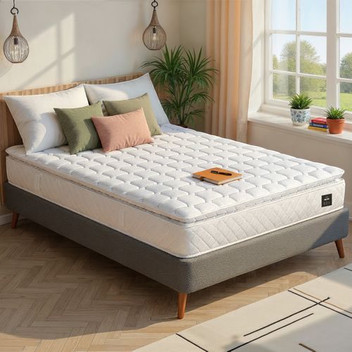 Matelas ressorts 140x190 cm avec 2 cm de mémoire de forme PERLE ép. 26 cm