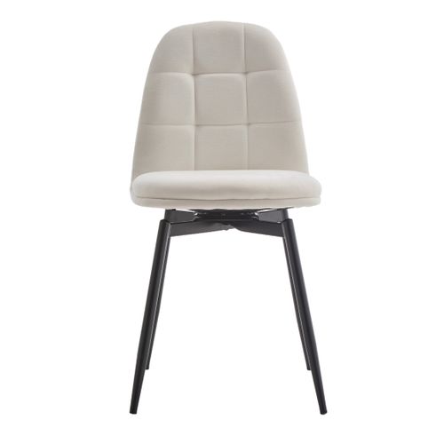 Lot de 4 chaises pivotantes LAURIE tissu blanc