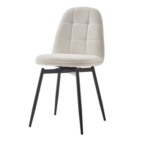 Lot de 4 chaises pivotantes LAURIE tissu blanc