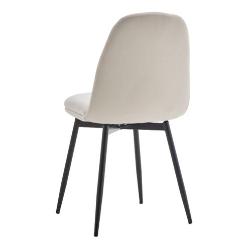 Lot de 4 chaises pivotantes LAURIE tissu blanc