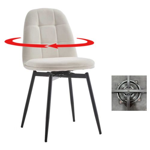 Lot de 4 chaises pivotantes LAURIE tissu blanc