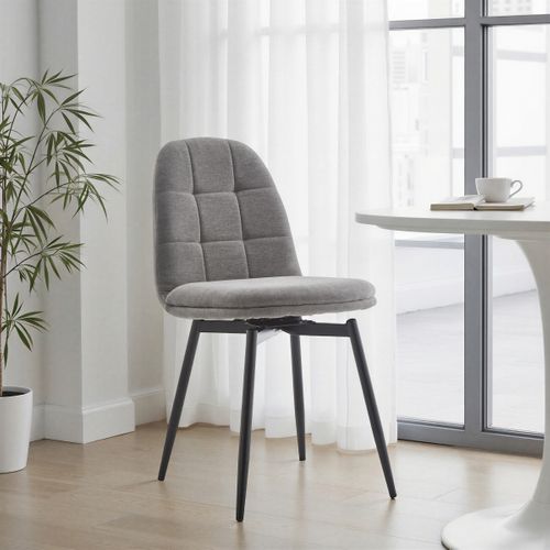 Lot de 4 chaises pivotantes LAURIE tissu gris