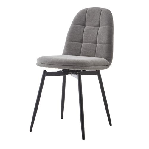 Lot de 4 chaises pivotantes LAURIE tissu gris