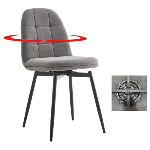 Lot de 4 chaises pivotantes LAURIE tissu gris