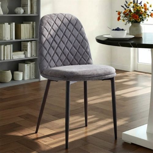 Lot de 4 chaises OCEANE velours gris