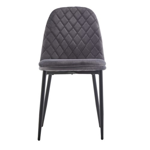 Lot de 4 chaises OCEANE velours gris