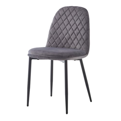 Lot de 4 chaises OCEANE velours gris