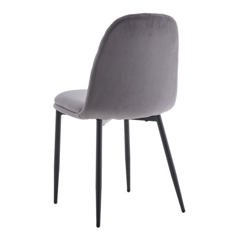 Lot de 4 chaises OCEANE velours gris