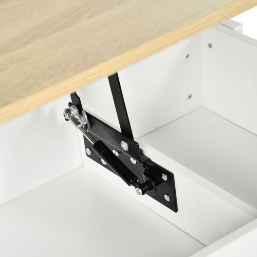 Table basse avec plateau relevable LIDIA Blanc et chêne