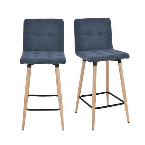 Lot de 2 tabourets de bar H. 63 cm MEVIK bleu