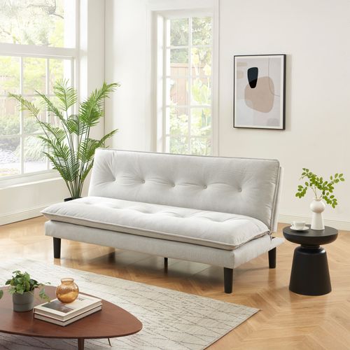 Banquette-lit ESTELLE tissu gris