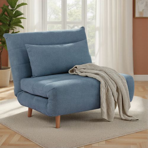 Fauteuil convertible IGLOO tissu bleu