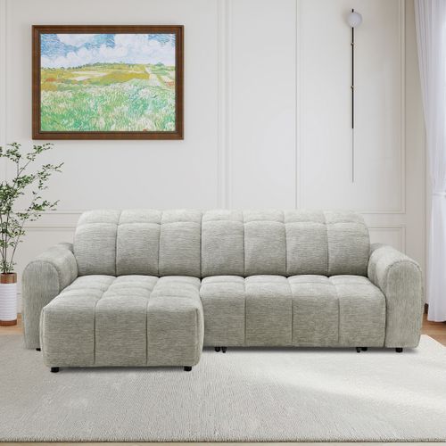 Canapé relax électrique CHARLES II méridienne gauche grege