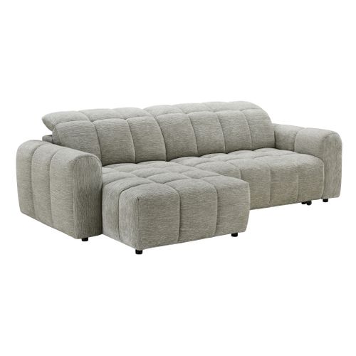 Canapé relax électrique CHARLES II méridienne gauche grege