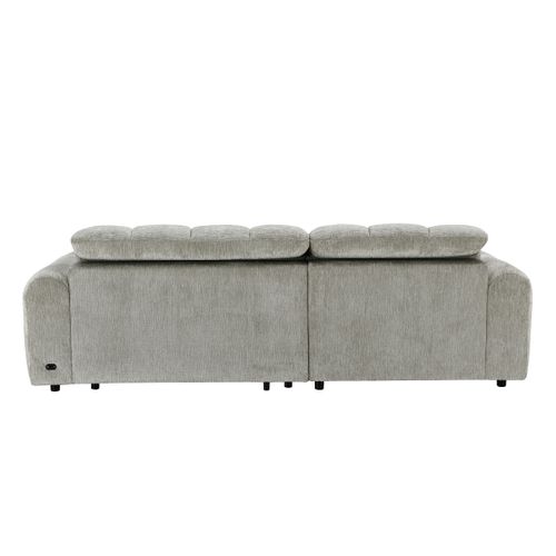 Canapé relax électrique CHARLES II méridienne gauche grege