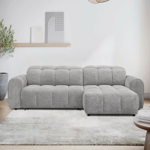 Canapé relax électrique CHARLES II méridienne droite gris clair