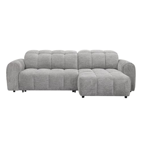 Canapé relax électrique CHARLES II méridienne droite gris clair