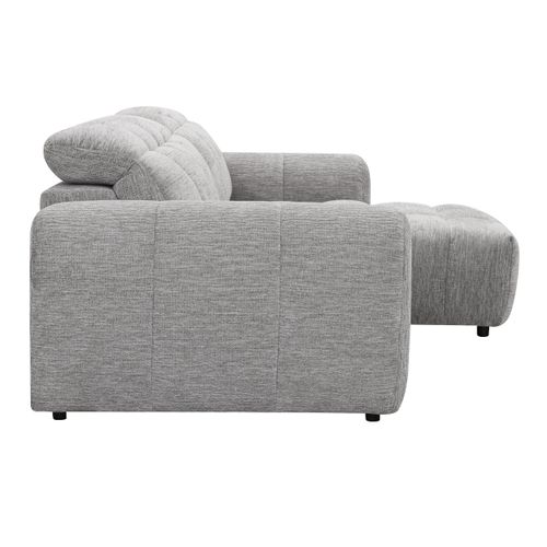 Canapé relax électrique CHARLES II méridienne droite gris clair