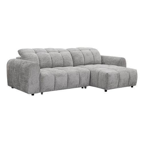 Canapé relax électrique CHARLES II méridienne droite gris clair
