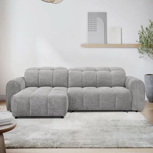 Canapé relax électrique CHARLES II méridienne gauche gris clair