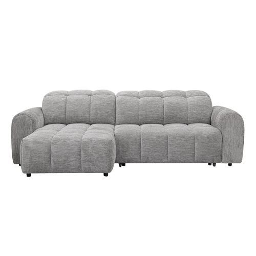 Canapé relax électrique CHARLES II méridienne gauche gris clair