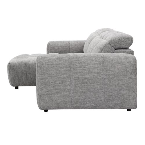 Canapé relax électrique CHARLES II méridienne gauche gris clair