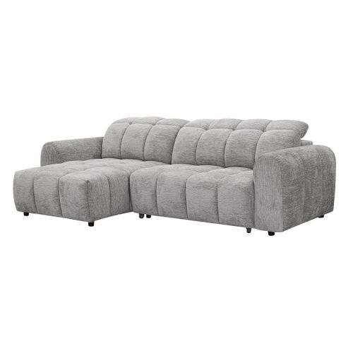 Canapé relax électrique CHARLES II méridienne gauche gris clair