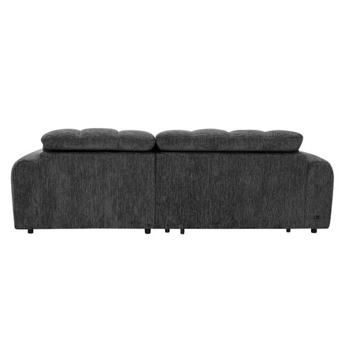 Canapé relax électrique CHARLES II méridienne droite gris foncé