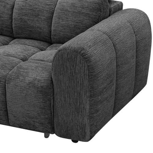 Canapé relax électrique CHARLES II méridienne gauche gris foncé