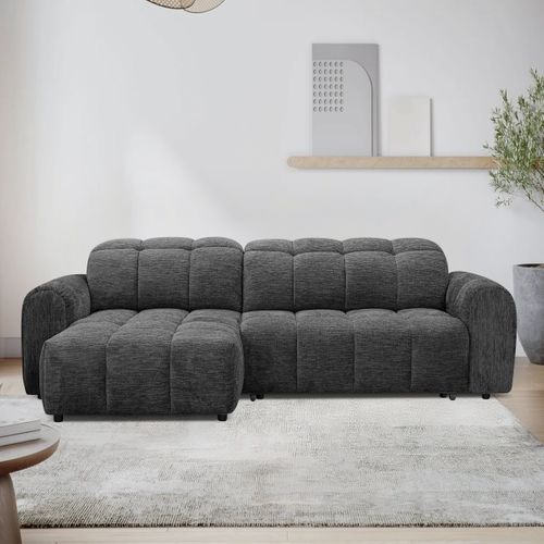 Canapé relax électrique CHARLES II méridienne gauche gris foncé