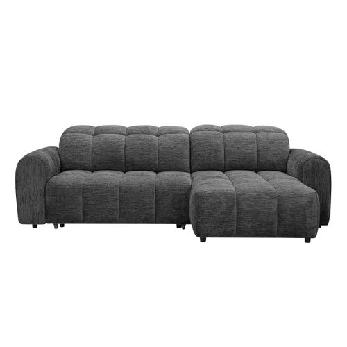 Canapé relax électrique CHARLES II méridienne gauche gris foncé