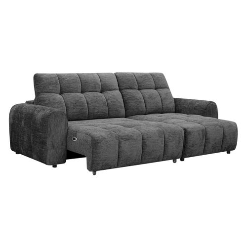 Canapé relax électrique CHARLES II méridienne gauche gris foncé