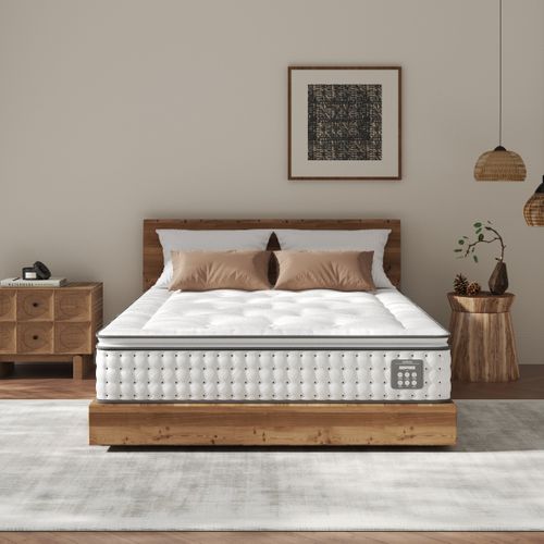 Matelas ressorts 140x190 cm AUREAL avec latex + 3 cm mémoire de forme ép. 27 cm