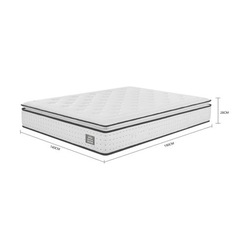 Matelas ressorts 140x190 cm AUREAL avec latex + 3 cm mémoire de forme ép. 27 cm