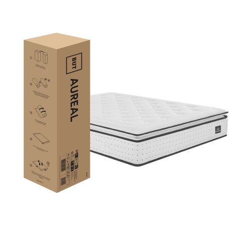 Matelas ressorts 140x190 cm AUREAL avec latex + 3 cm mémoire de forme ép. 27 cm