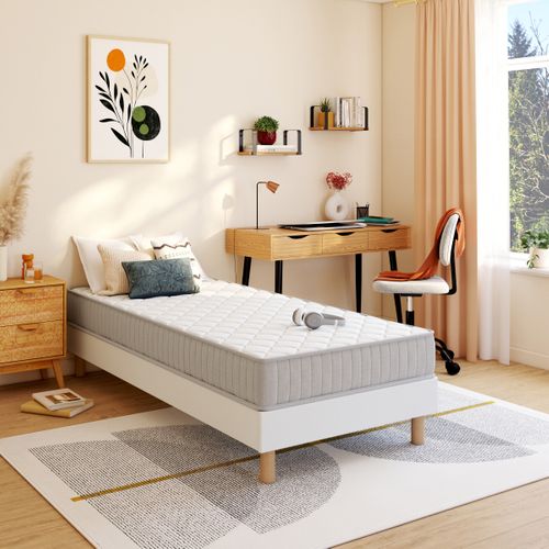 Matelas mousse 90x200 cm avec 2 cm mémoire de forme SOLANO ép. 20 cm