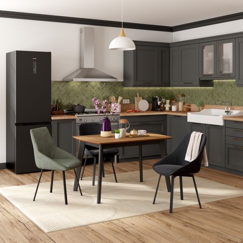 Table extensible L120-160 cm MALENA scandinave bois et noir