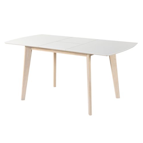 Table extensible L120-160 cm MALENA scandinave blanc et chêne