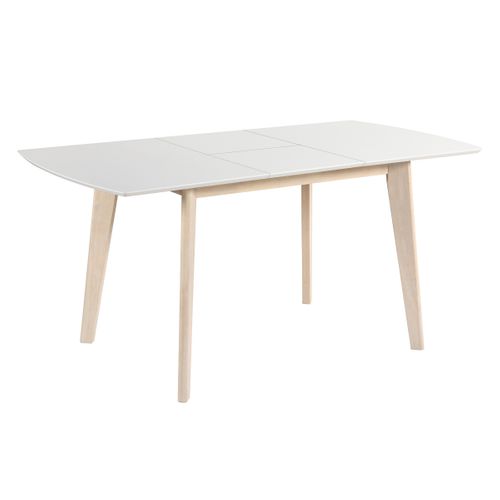 Table extensible L120-160 cm MALENA scandinave blanc et chêne