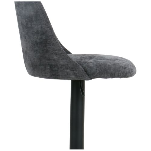 Lot de 2 tabourets de bar pivotants H.63cm et up&down LARISSA tissu gris foncé
