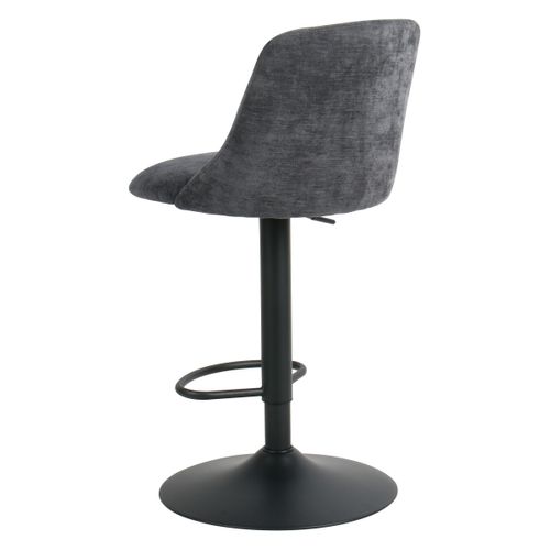 Lot de 2 tabourets de bar pivotants H.63cm et up&down LARISSA tissu gris foncé