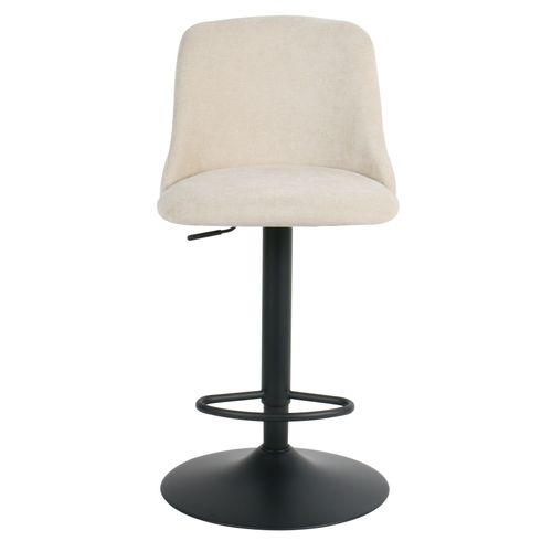 Lot de 2 tabourets de bar pivotants H.63cm et up&down LARISSA tissu beige