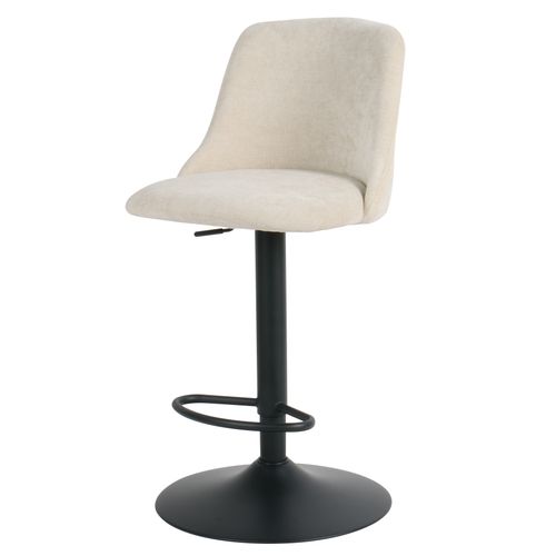 Lot de 2 tabourets de bar pivotants H.63cm et up&down LARISSA tissu beige